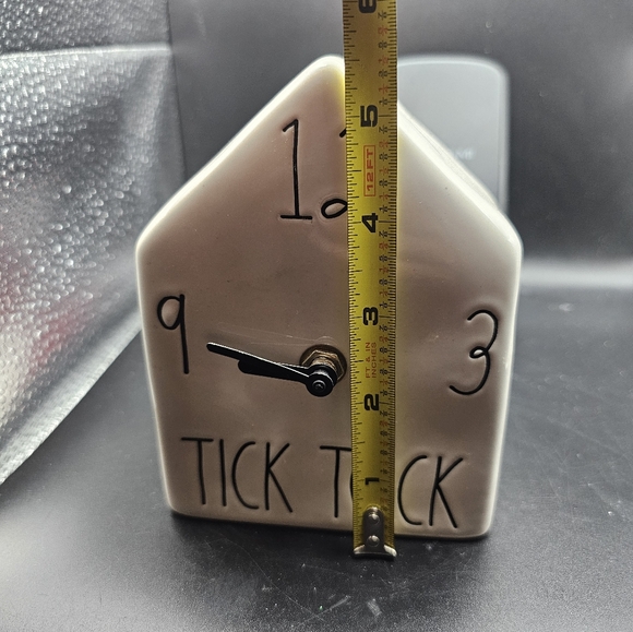 Rae Dunn ceramic Birdhouse Style Desk Shelf Clock White - Picture 2 of 5